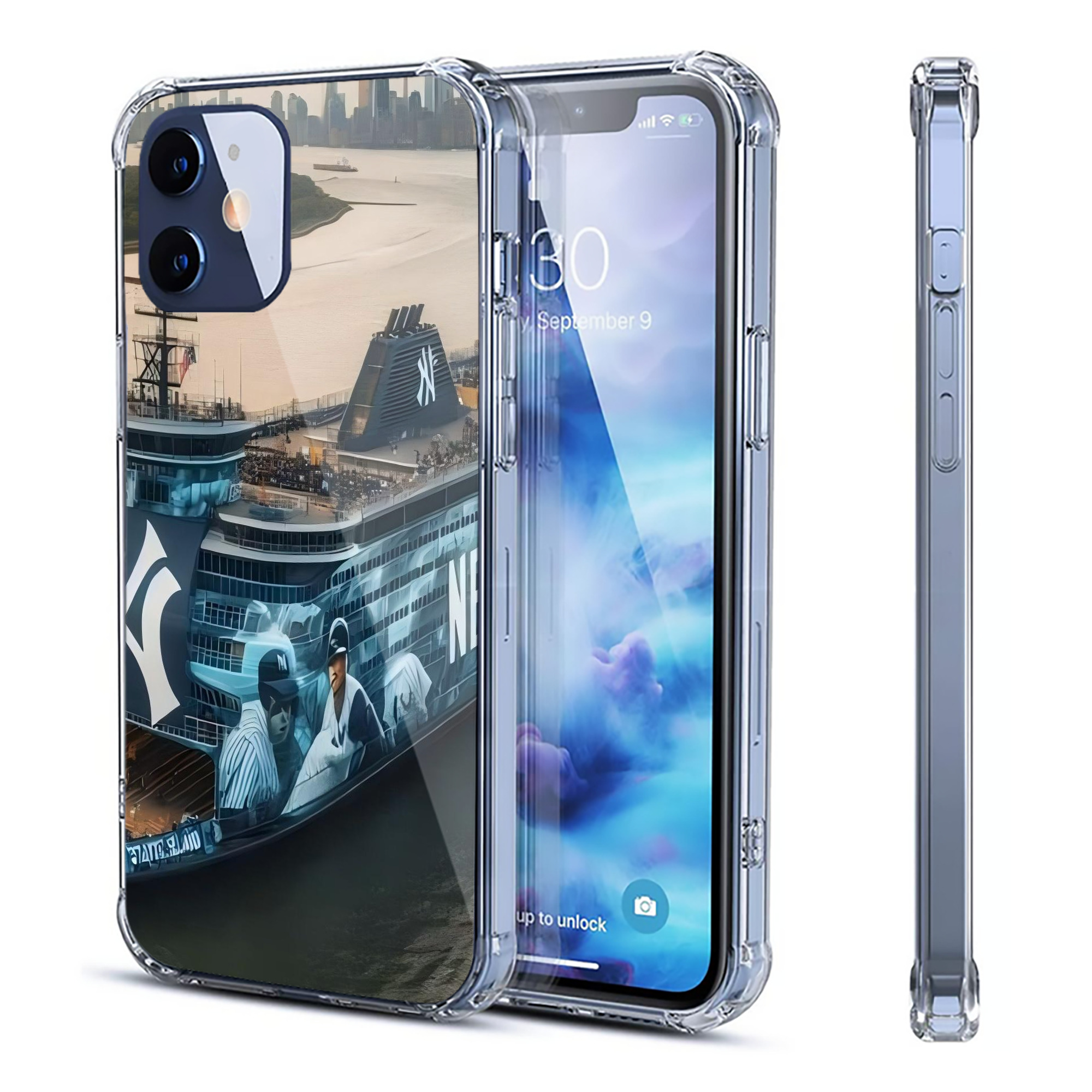 New York Yankees 306 Clear IPhone 12 Case – Soft TPU With UV Print – Enhanced Drop Protection, Precise Fit, Anti-Fingerprint, Customizable Design, Scratch-Resistant, Yellow-Resistant